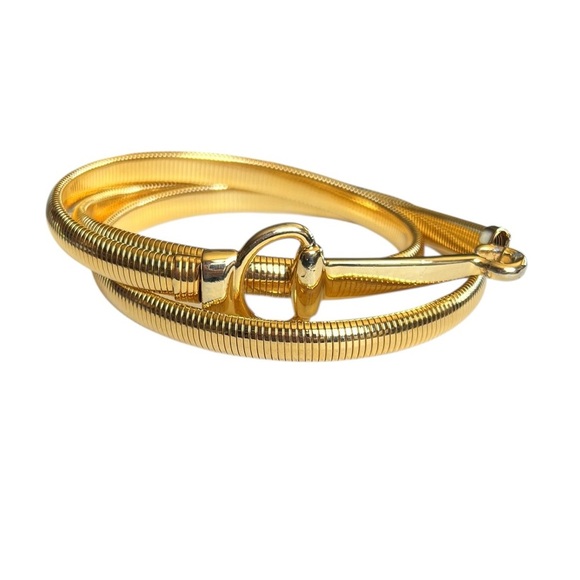 Vintage Gold Slinky Rope Metal Belt MCM Glam Retro 60s - Picture 1 of 5